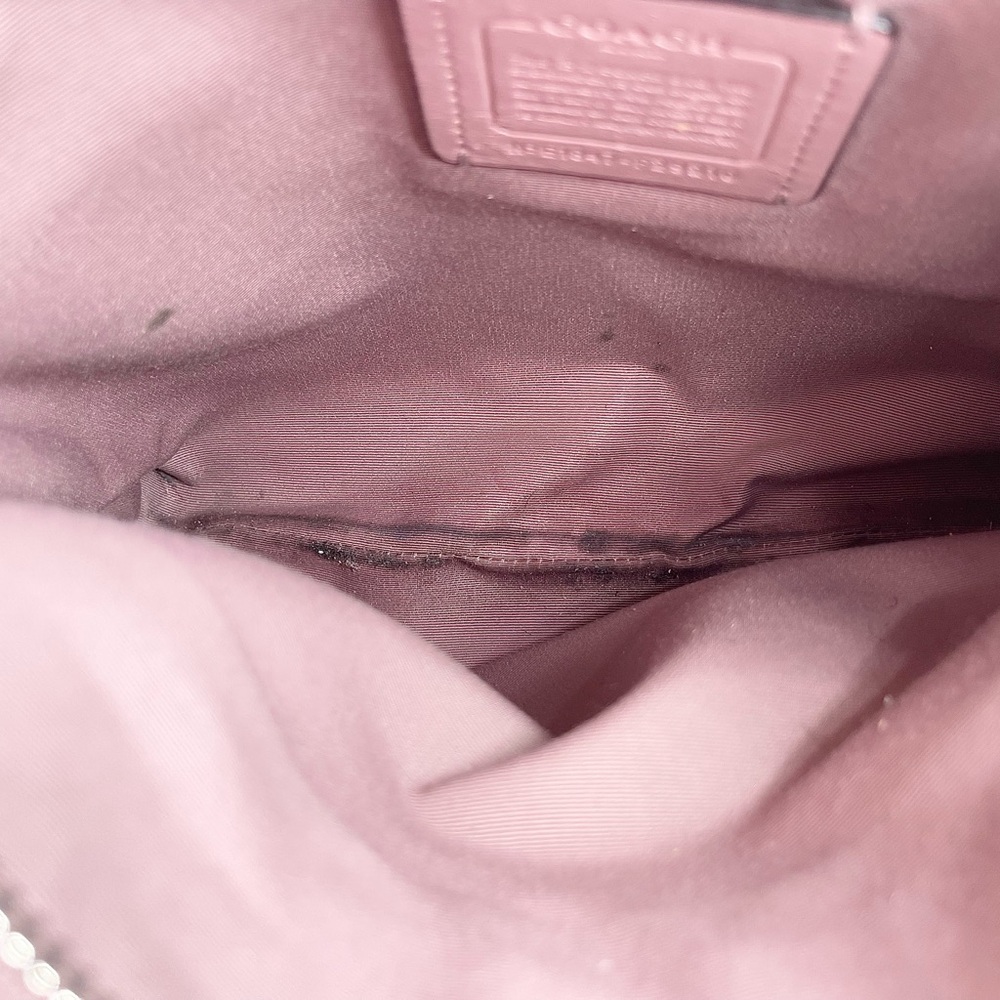 Coach Signature Monogram Crossbody Bag Brown Pink Trim Adjustable Strap Purse - Picture 6 of 11
